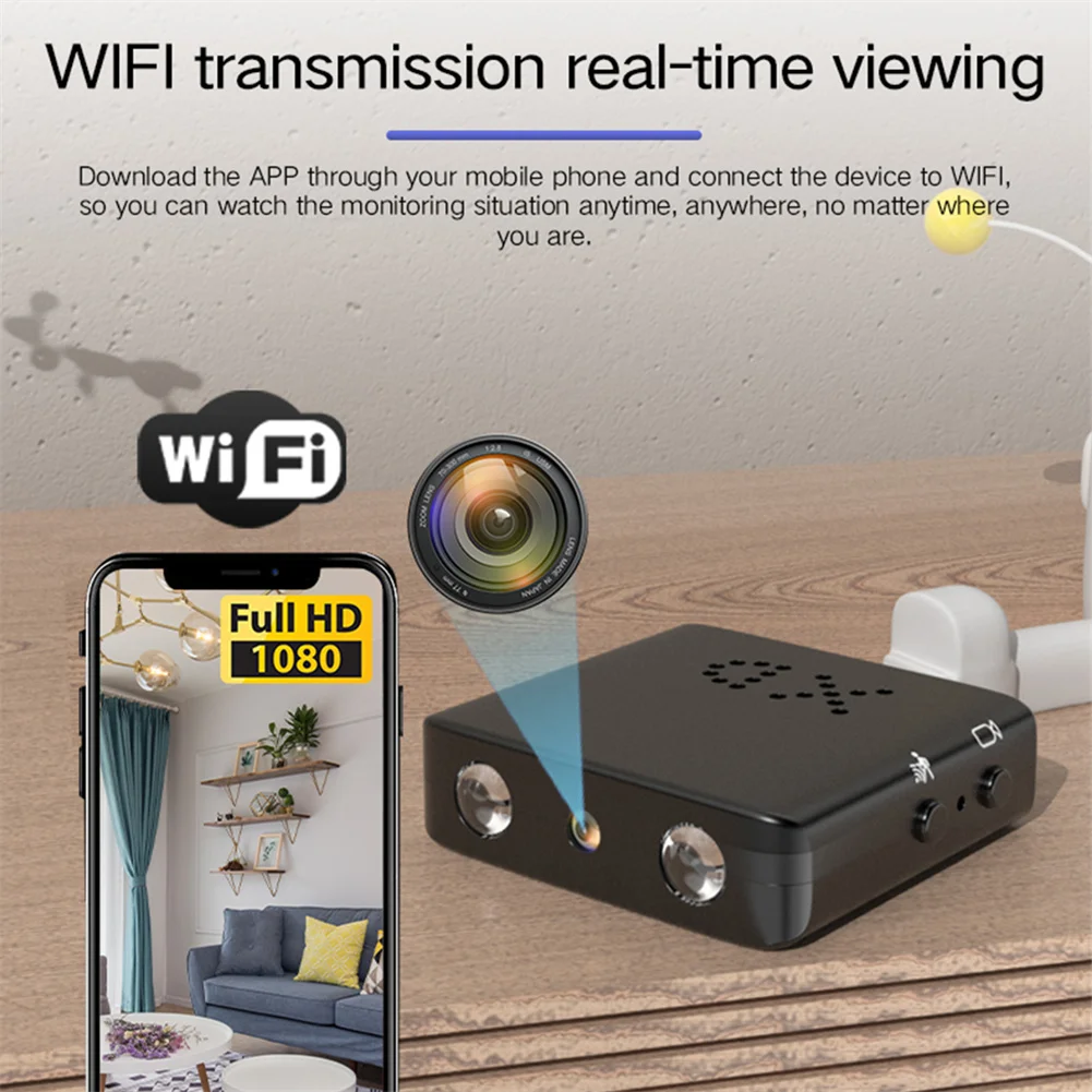 Sensor Size: 1/3" - BKW1 Camera Smallest Cam Mini WiFi 1080P IR-Cutting Camera Night Motion Detection For Home Office Security Surveillance