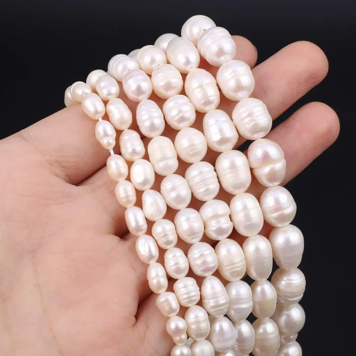 Color: WHITE, Item Diameter: 4mm - Rice Beads A Quality Natural Freshwater Pearls 5-6mm Loose Spacer Beads for Jewelry Making Supplies DIY Women Necklace Bracelet