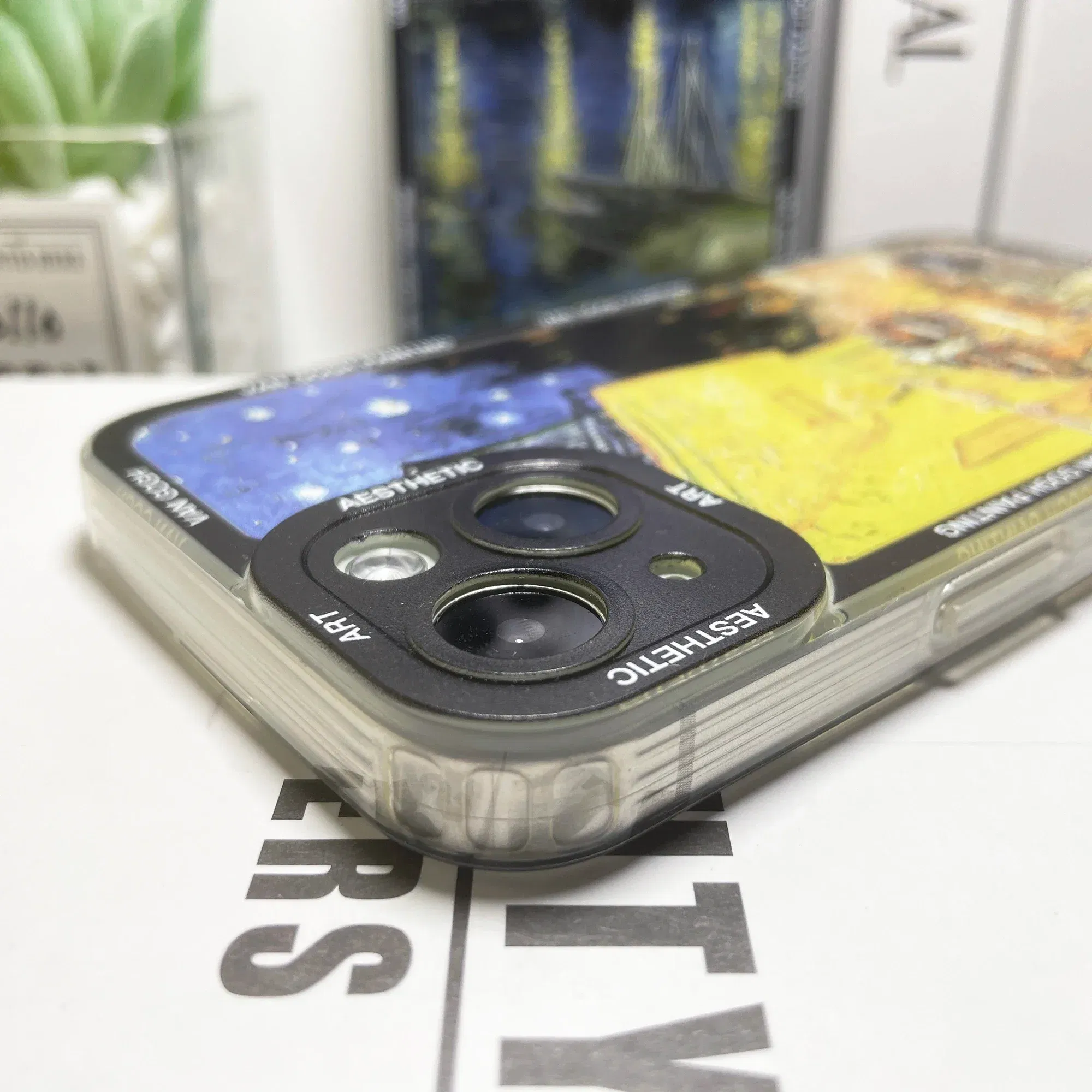Color: Brown, Material: ABS - Van Gogh Art Aesthetic Phone Case For iPhone 16 15 14 13 12 11 Pro Max Mini XS X XR SE 8 7 Plus Sunflowers The Starry Night