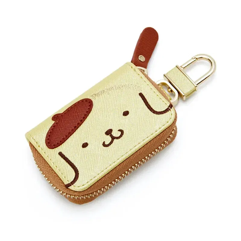 Color: WHITE - Hello Kitty Car Key Case Cover Sanrio Key Organizer Melody Keychain Pouch Cinnamoroll Keychain Wallet Women Coin Purse Keychain