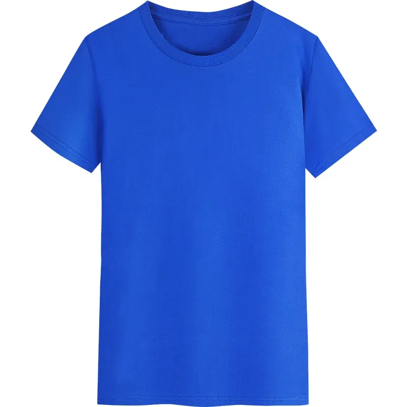 Color: ROYAL BLUE, Size: XL, Ships From: CHINA - YOTEE Round Neck T-shirt Cotton Logo Customized Embroidery Personal Group Fashion T-shirt Logo Customization