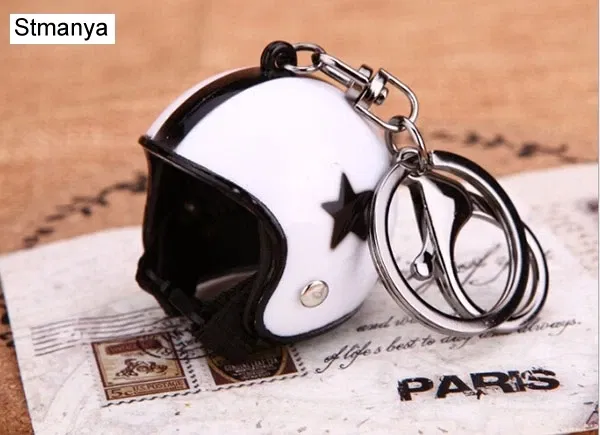 Color: green - New Motorcycle Helmets Key chain Women men Cute Safety Helmet Car Keychain Bags Hot Key Ring gift Jewelry wholesale 17022