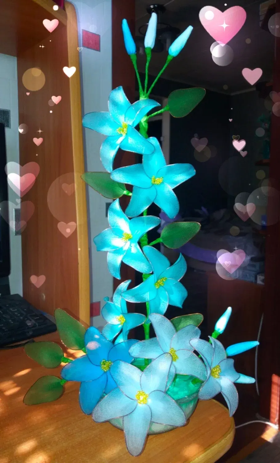 Color: Sky blue - 5pcs Multicolor Tensile Nylon Stocking DIY Flower Making Material Handmade Craft Accessory Wedding Home DIY Nylon Flower