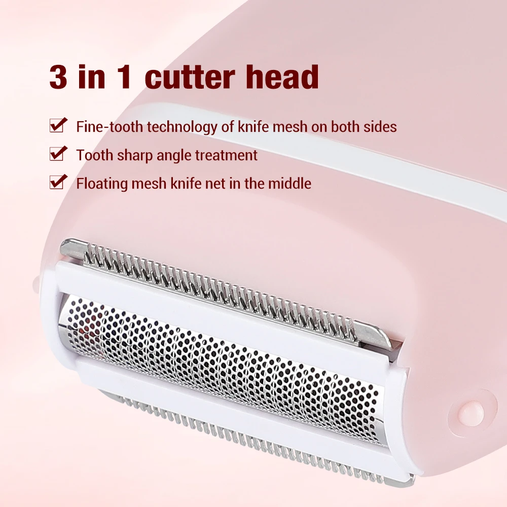 Women Epilator Electric Shaver Facial Body Hair Removal Lady Leg Bikini Trimmer Hair Remover Underarms for Wet and Dry