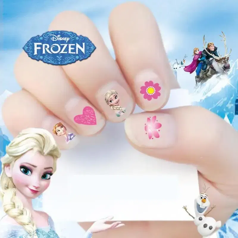 Color: Beige - Random 1Pcs Disney Cartoon Frozen Princess Pooh Bear Snow White Makeup Nail Stickers Minnie Mickey Mermaid Stitch Stickers Toy