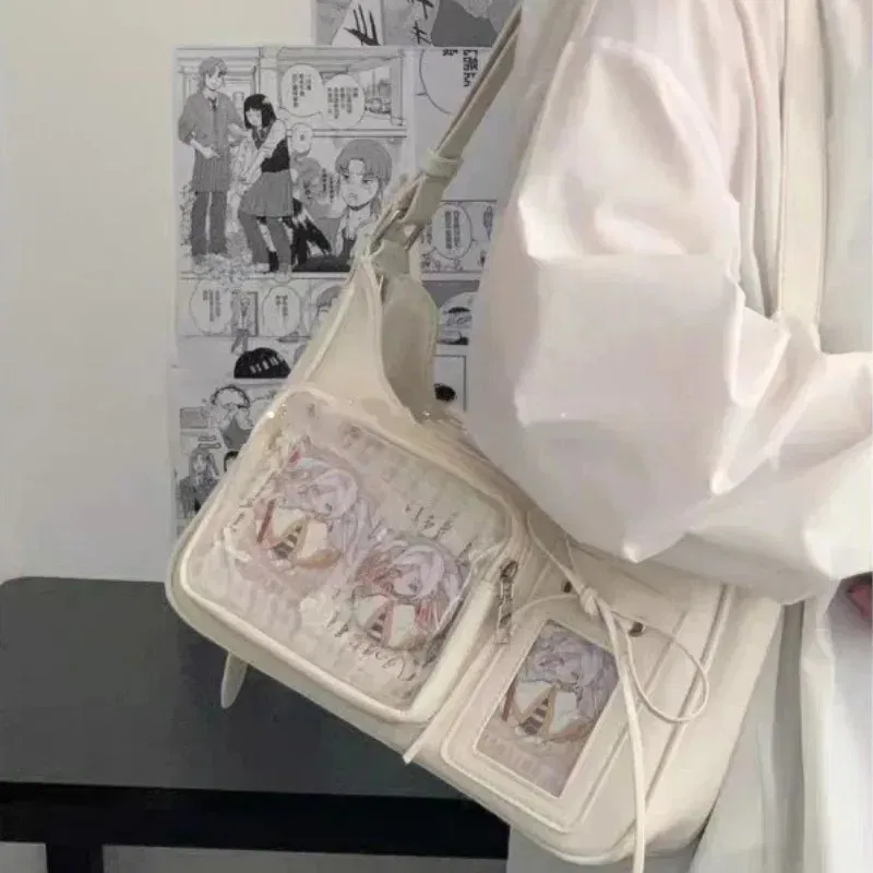 Color: Silver - Women's Transparent Ida Bags Japan Shoulder Bags Women Students Crossbody Bags Women's Designer Handbags
