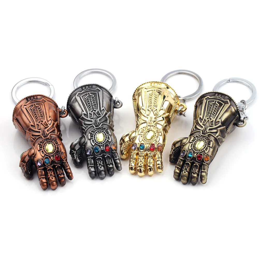 Color: Blue, Ships From: CHINA - Avengers Thanos Infinity Gauntlet Keychain Disney Superhero Iron Man Infinity Gloves Keyrings Car Pendant Key Holder Accessories