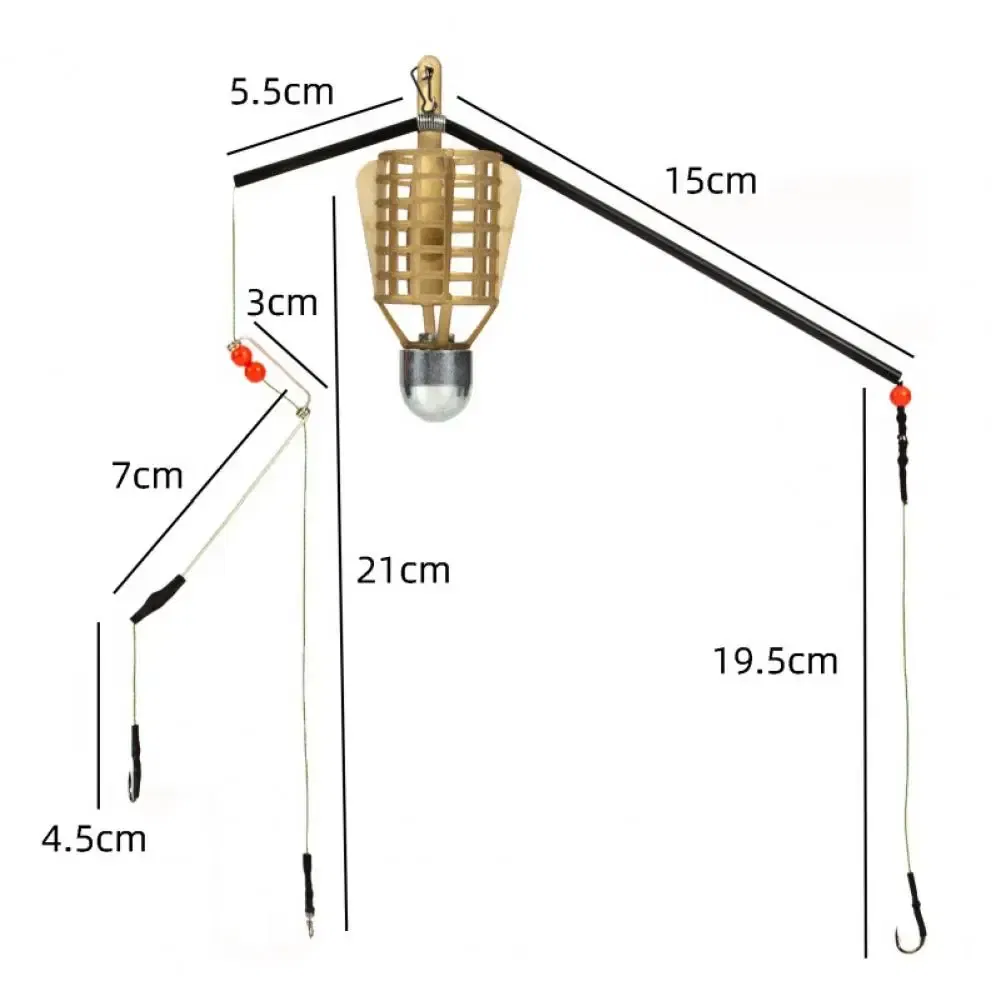 Color: Brown - 20/30/40/50g Outdoor Fishing Feeder Bait Cage Lure Holder Sinker Basket Feeder Bait Basket