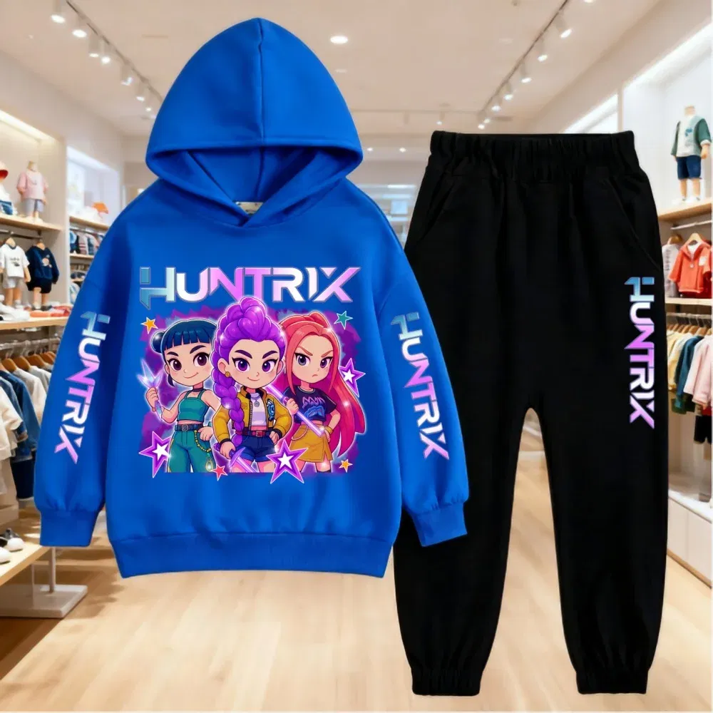 Color: Brown, Kid Size: 10 - 2025 KPop Demon Hunters Kids Hoodie Set Boys Teen Girls Hoody Sweatshirts With Pants Tracksuit Children's Autumn Clothing 2pcs