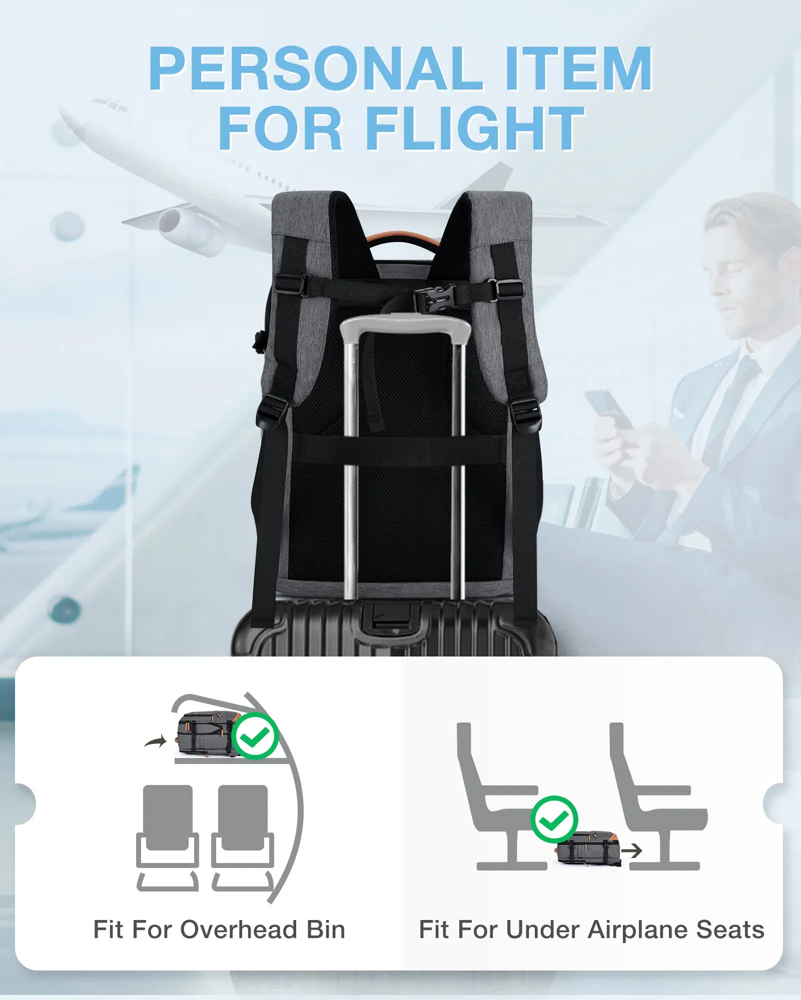 Color: black, Size: 12 inches, Ships From: CHINA - BAGSMART 40L Travel Backpack Expandable Laptop Bag Waterproof Multifunctional School Business Bag luggage Bags Suitcases travel