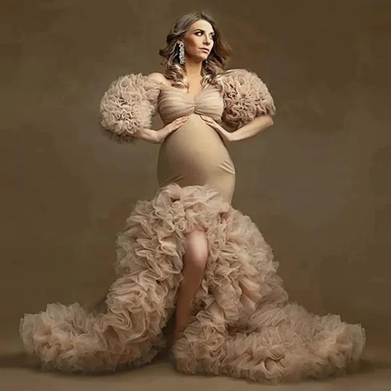 Color: dark blue, Maternity Size: S, Ships From: CHINA - Tulle Long Maternity Dress Photoshoot  п?»?°?‚ь?µ  photography dresses baby shower dresses for pregnant woman  п?»?°?‚ь?µ д?»я ?±?&micr