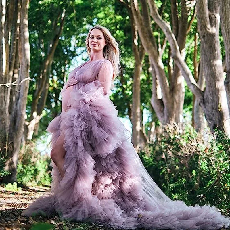 Color: dark blue, Maternity Size: S, Ships From: CHINA - Tulle Long Maternity Dress Photoshoot п?»?°?‚ь?µ photography dresses baby shower dresses for pregnant woman п?»?°?‚ь?µ д?»я ?±?&micr