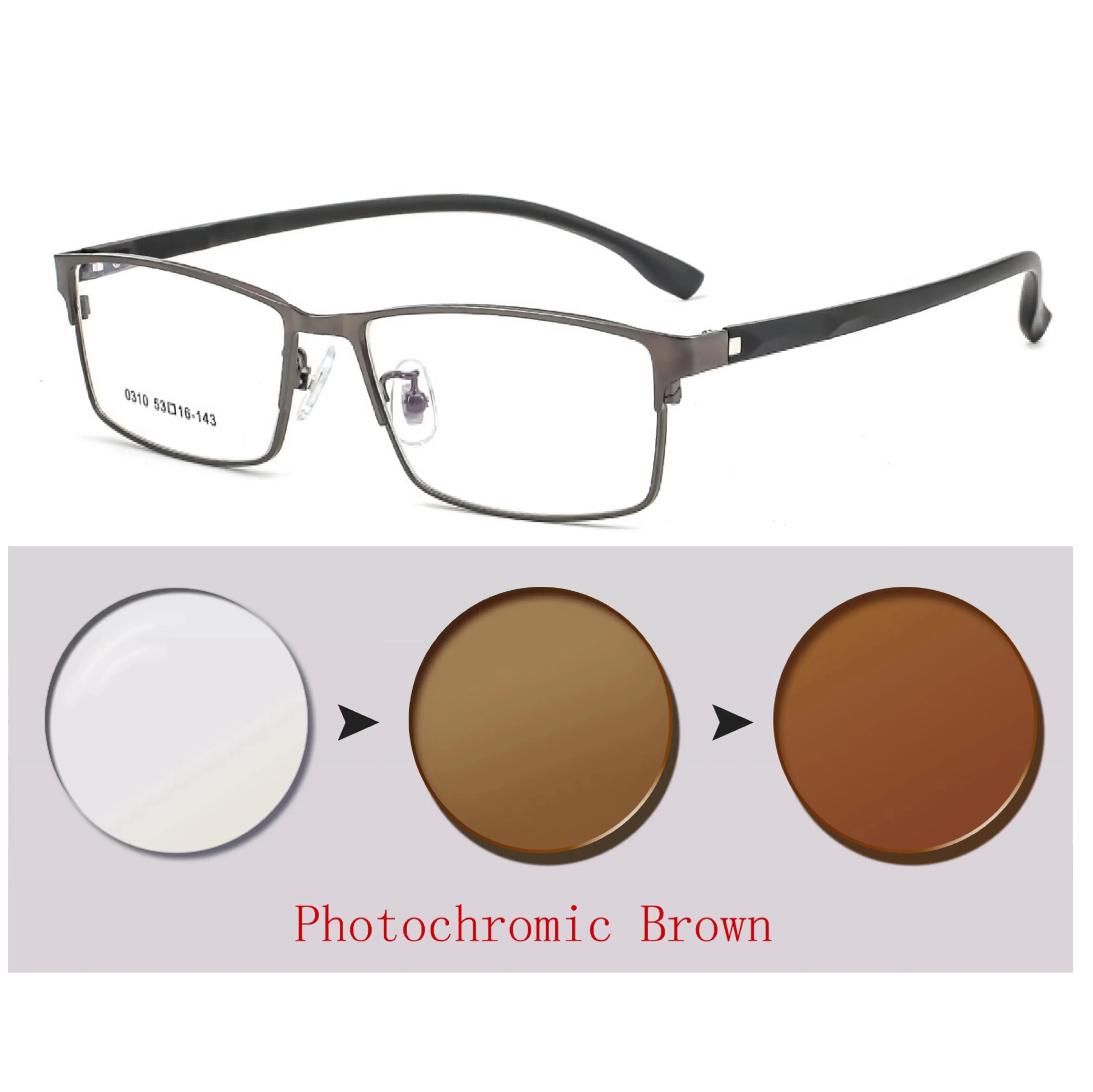 Frame Color: green, Ships From: CHINA, Eye Prescription: +225 - New Finished Myopia Sun Photochromic Glasses Fashion Chameleon Gray Lens Metal Legs With Degrees Sunglasses -1 -1.5 -2.0 -2.5 -3