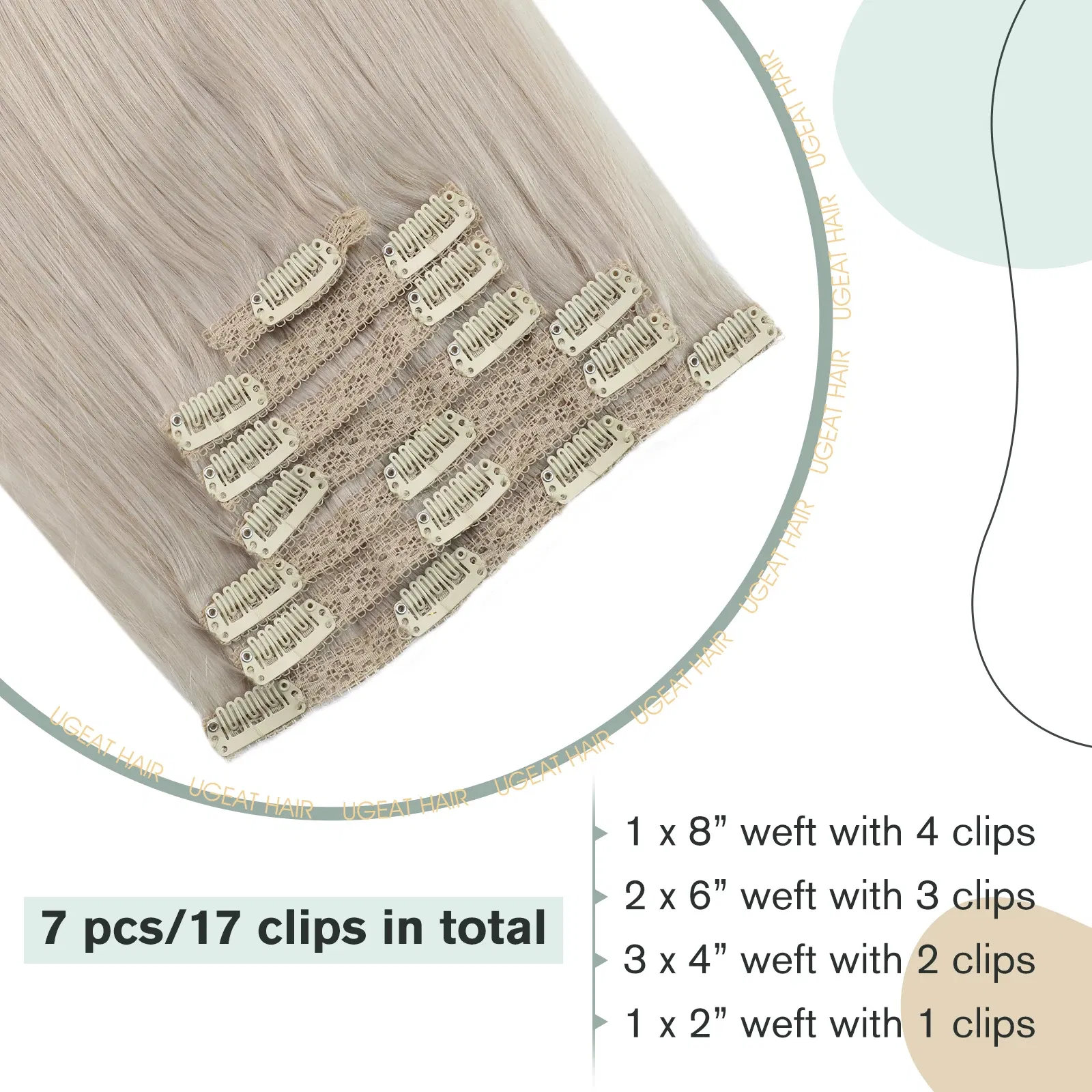 Color: T4/30, Length: 22 inches, Weight Per Package: 120g/Set - [16 Colors] Ugeat Clip in Hair Extensions Human Hair 14-22" Double Weft Remy Hair Full Head Clip in Extensions for Woman 7Pcs