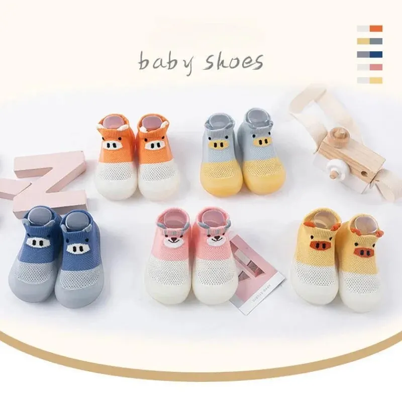 Shoe Size: 2, Color: Clear - Cute Piggy Children's Shoes Men's and Women's Baby Soft Bottom Breathable Footwear Toddler Sandals Cotton Baby Socks Shoes