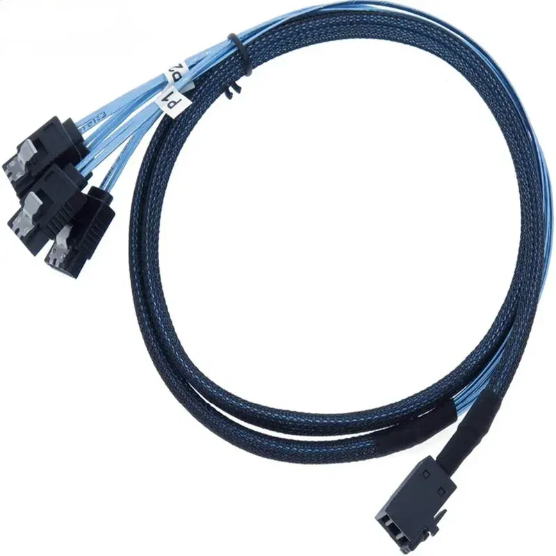 Color: Orange - HD Mini SAS 12G SFF-8643 To SATA Cable Adapter,Internal SFF 8643 Motherboard Controller To 4 SATA Hard Drive Converter