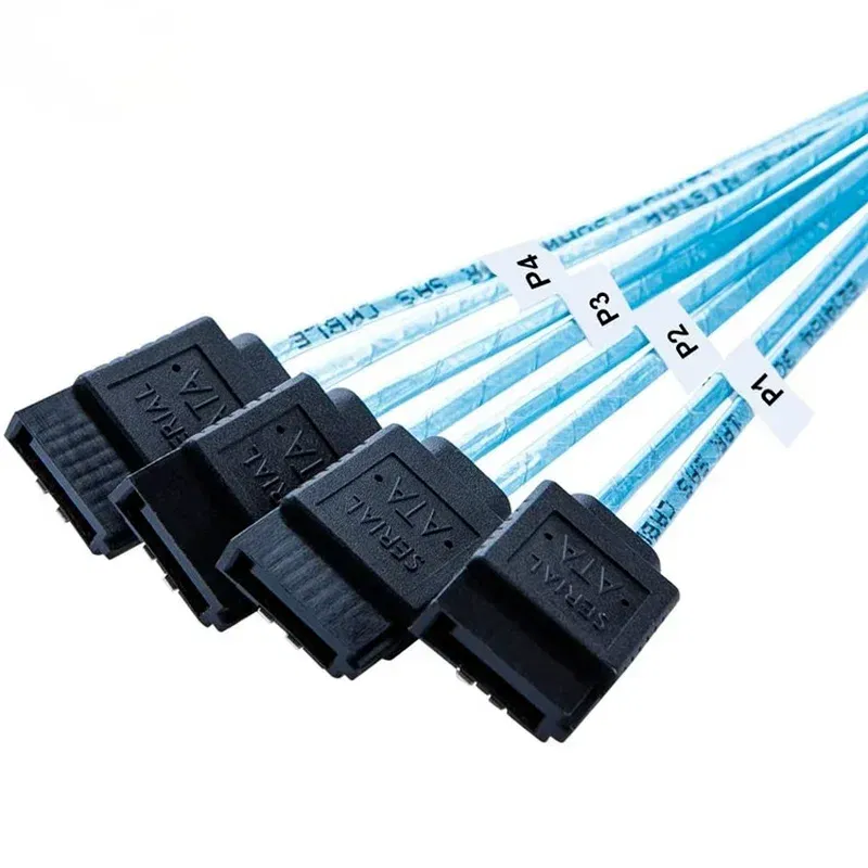 Color: Orange - HD Mini SAS 12G SFF-8643 To SATA Cable Adapter,Internal SFF 8643 Motherboard Controller To 4 SATA Hard Drive Converter