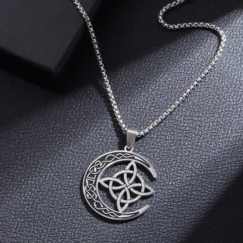Metal color: light green - Witch Knot Cuff Stainless Steel Pagan Witchcraft Symbols Magic Knot Women\'s Good Luck Amulet Bracelet Celtic Knot Bracelet