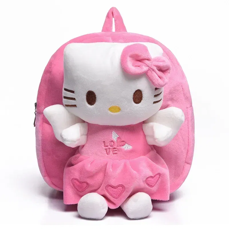 Color: Blue - Cartoon cute children schoolbag kindergarten small class baby backpack kt cat Mickey 1-3 years old plush backpack