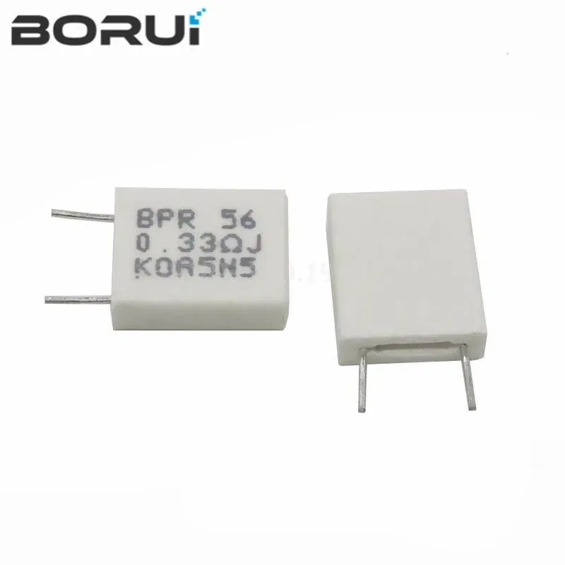 Resistance: 0.01r - 10pcs BPR56 5W 0.001 0.1 0.15 0.22 0.25 0.33 0.5 ohm Non-inductive Ceramic Cement Resistor 0.1R 0.15R 0.22R 0.25R 0.33R 0.5R