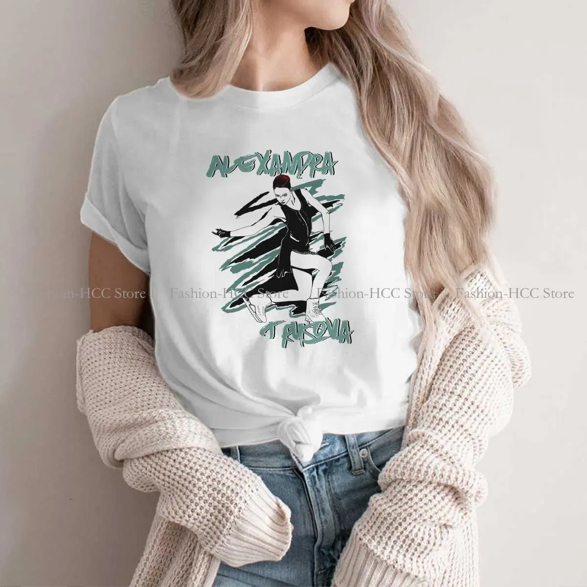 Color: black, Size: S - Alexandra Unique TShirt Figure Skating Top Quality Hip Hop Graphic T Shirt Stuff