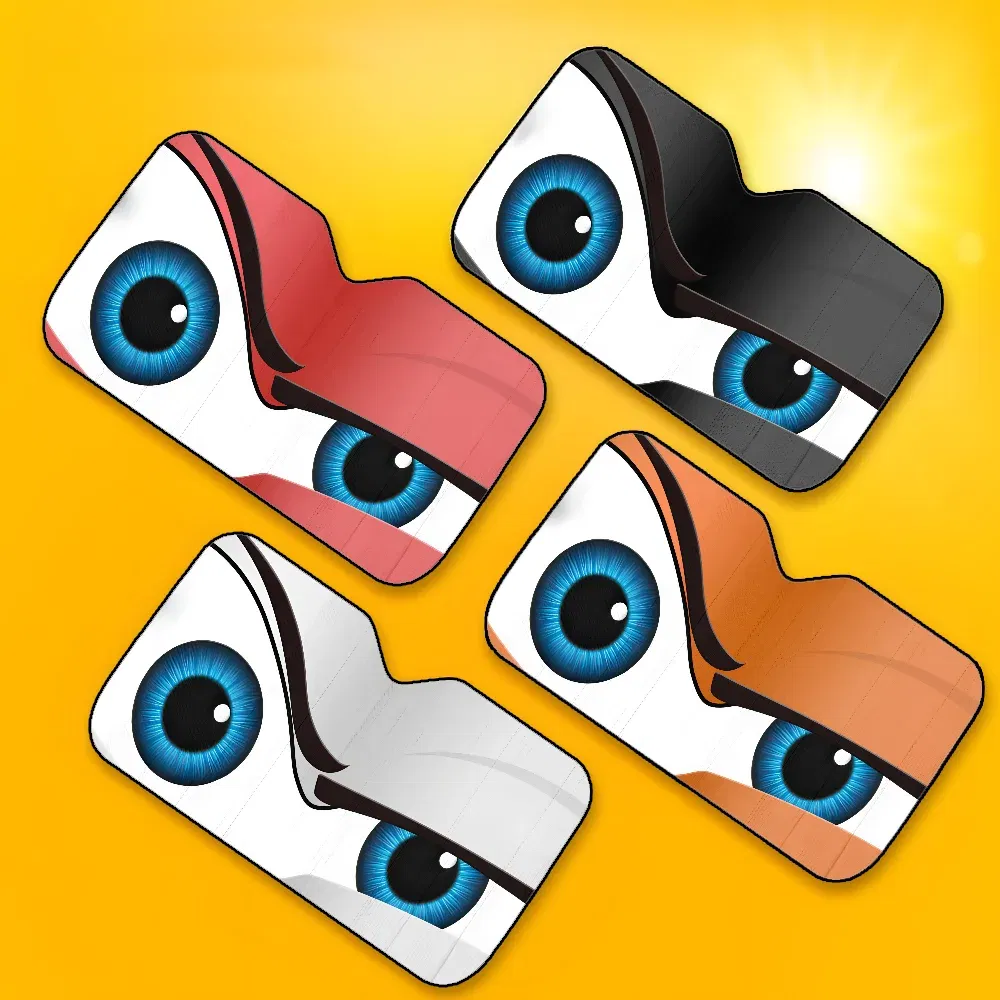 Color: army green - Cartoon Eyes Cute Car SunShade Windshield Foldable Three-layer Insulation Sunshade By Suction Cup Blocks UV Rays Sun