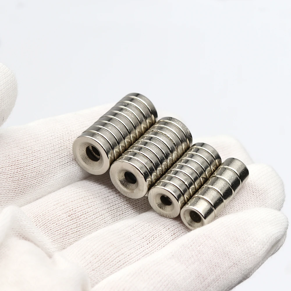 Color: Orange, Size: 4m - Round Magnet 8/10/12/15/20/25/30mm x Hole3/4/5/6mm Neodymium Magnet N35 Permanent NdFeB Super Strong Powerful Magnets With hole