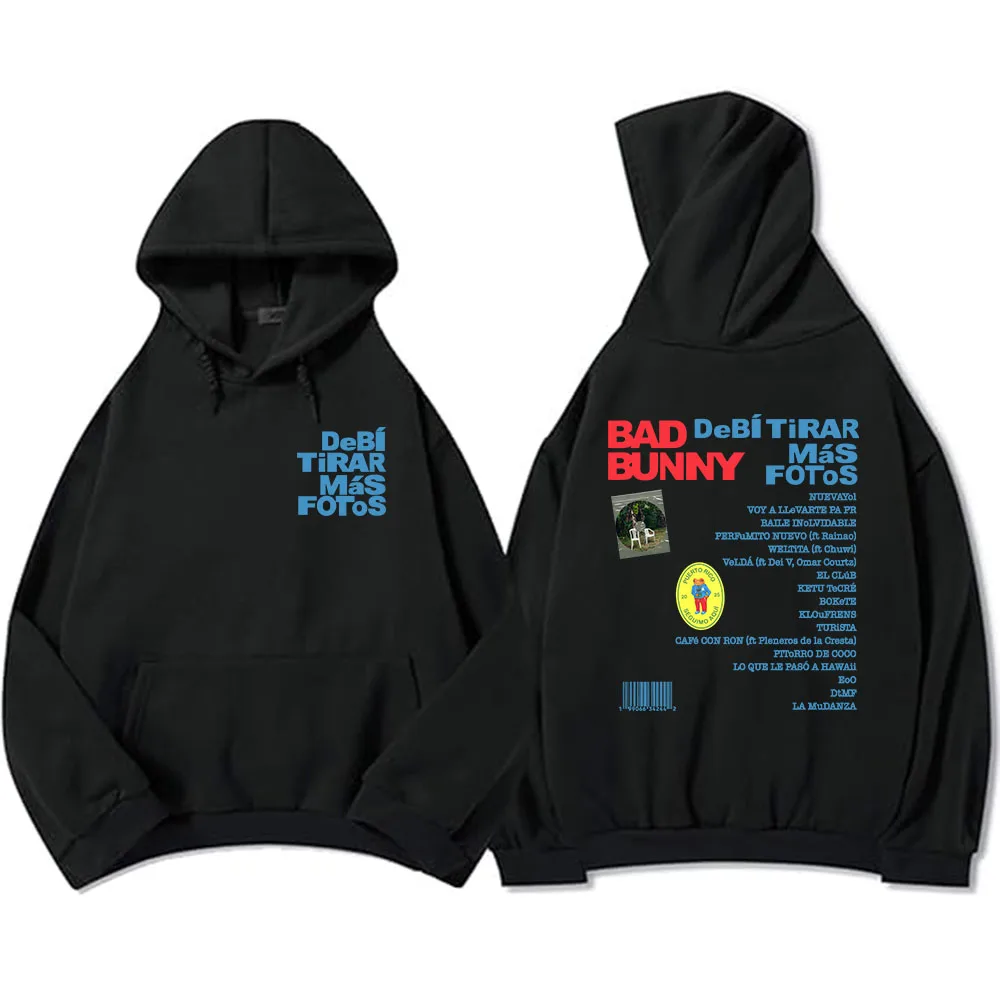 Color: PURPLE, Size: L - Unisex Streetwear Bad Bunny DTMF Hoodies 2025 New Album Deb? Tirar Más Fotos Printing Sweatshirts Winter Comfortable Male Hoodie
