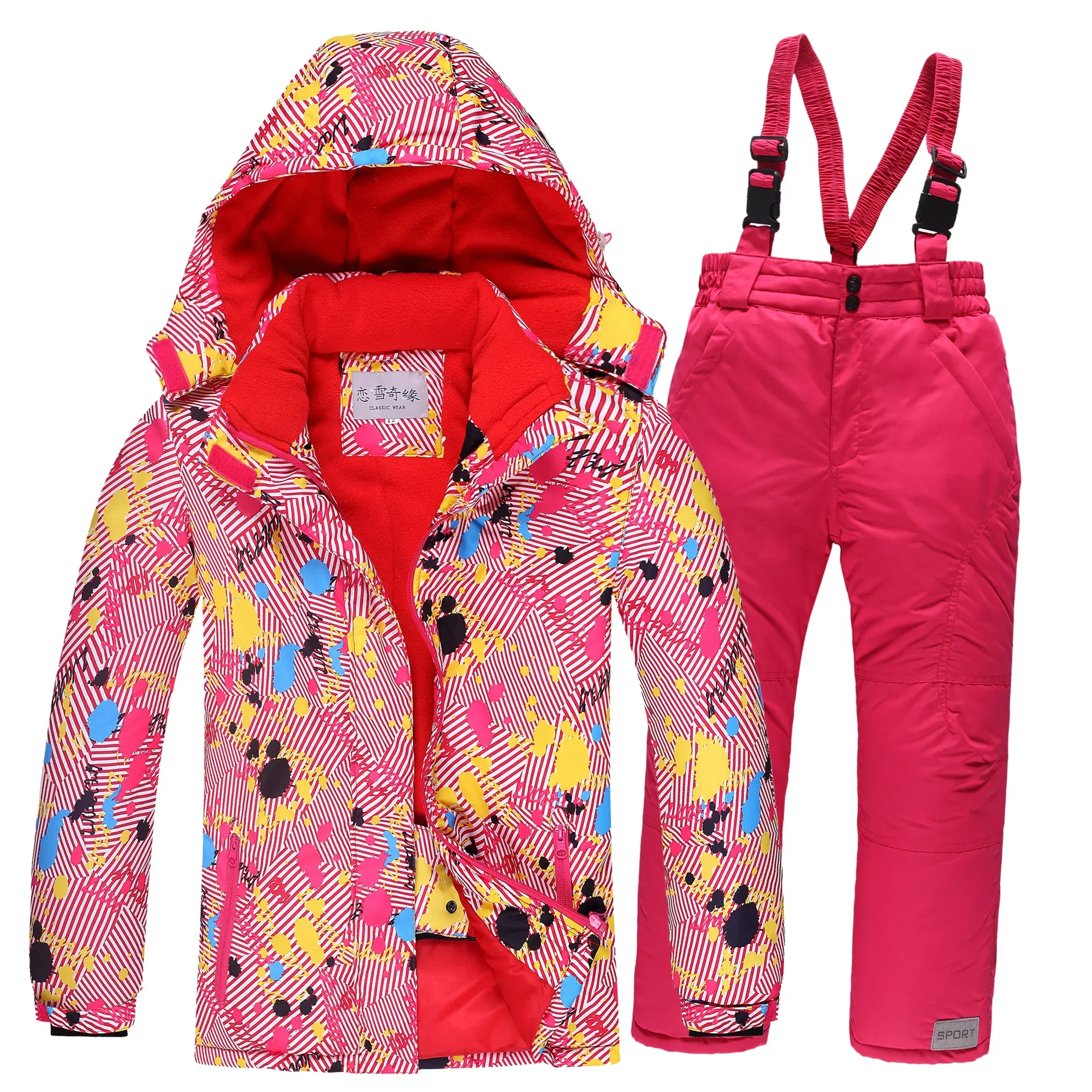 Color: Ivory, Kid Size: 4T - OLEKID 2025 Russia Winter Children Boy Ski Suit Waterproof Girl Jacket Overalls Snowsuit 3-16 Years Kid Teenage Parka Snow Suit