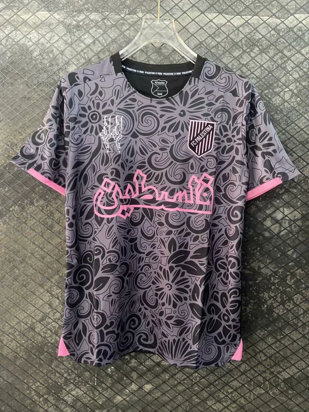 Color: black, Size: M - 3D printed Chilean Palestino jersey 2425, a rare pink football team shirt for men and women, quick-drying and breathable T-shirt