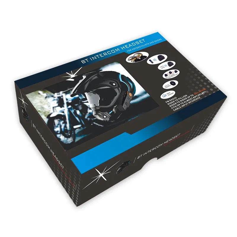 Color: Black - BT-S2NS Motorcycle Helmet BT Headset Intercom Moto Waterproof Multi BT Interphone 1000M Interfones MP3 FM Intercomunicador