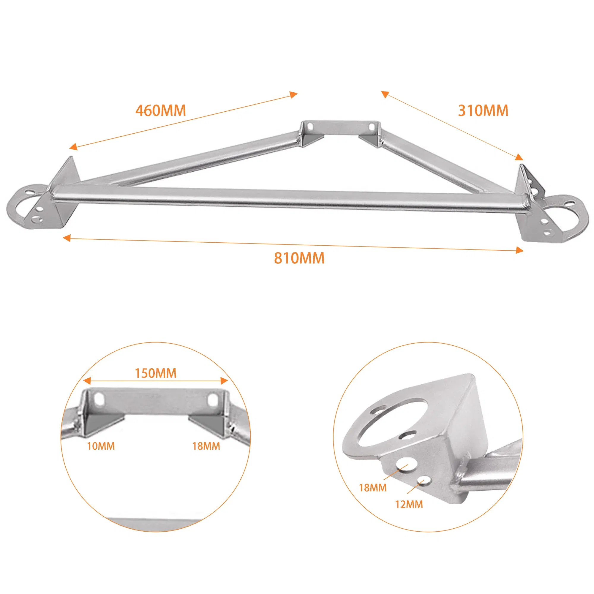 Ships From: CHINA - 3 Points Front Upper Strut Tower Brace Bar for Honda Civic Del Sol EG EK 92-00 For Acura Integra DC2 CRX Del Sol Steel Stability