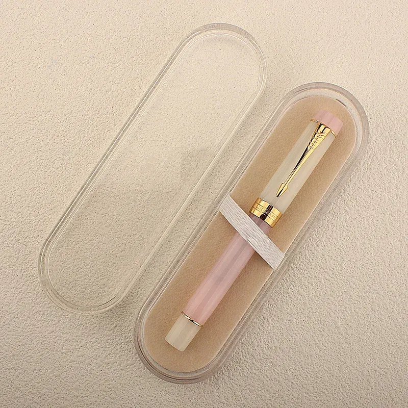 Color: light green, Nib Size: MF - JINHAO 100 Centennial Fountain Pen Resin Gold Clip Nib EF F M Students Pens Business Stationery School Office Supplies PK 9019