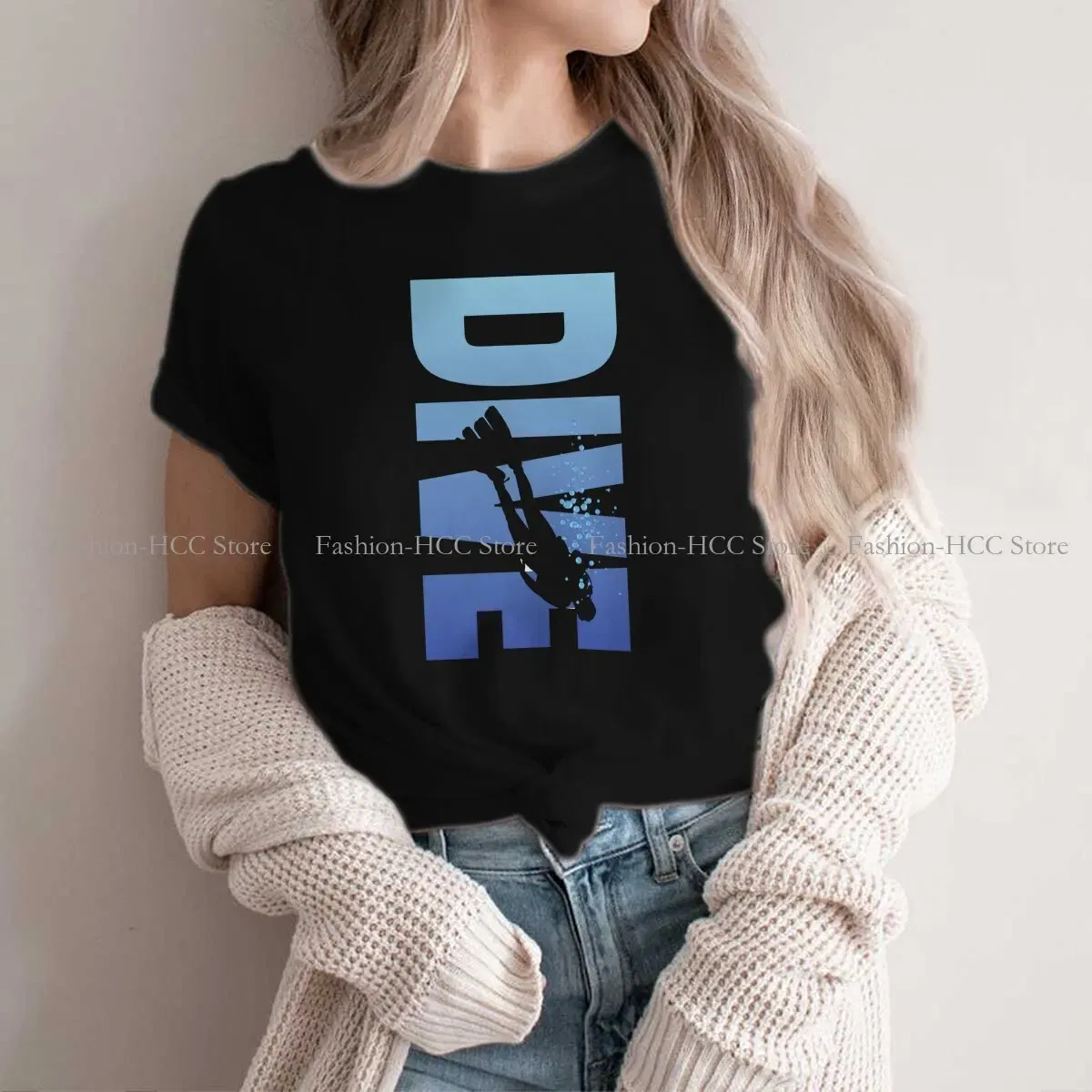 Color: black, Size: XL - Deep Blue Sea Unique Polyester TShirt Dive Scuba Diving Top Quality New Design Gift Clothes T Shirt Short Sleeve