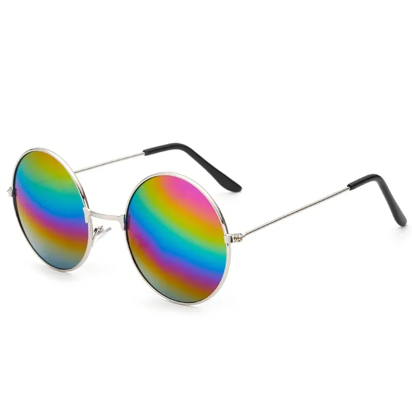 Lenses Color: Smoky Gray, Frame Color: other - FOENIXSONG Fashion Sunglasses for Women Men  Pilot Round Gradient Mirror Women's Glasses Oculos Lentes Gafas De Sol