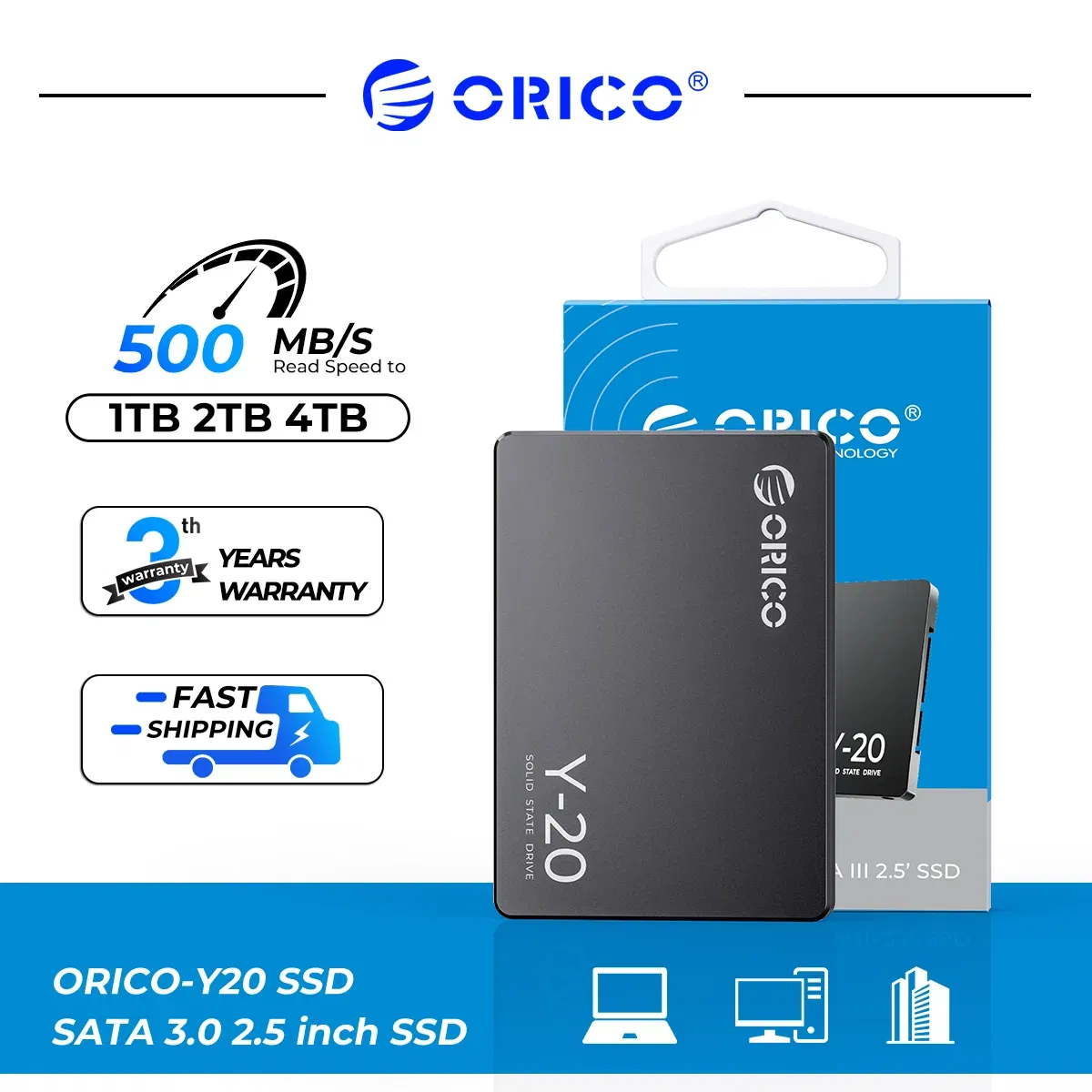 SSD Capacity: 90GB, Ships From: CHINA - ORICO Y20 2.5'' SATA SSD 128GB 256B 512GB 2.5 Inch SATA3.0 Internal Solid State Hard Drive Design for DIY User