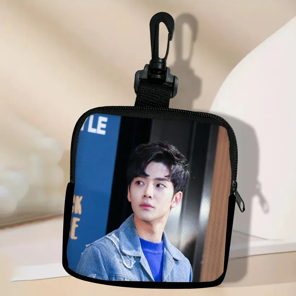 Color: Silver - SF9 Rowoon Zipper Coin Purse Women's Simple Handbag Card Package Coin Bag Purse Key Earphone Pouch 3.3
