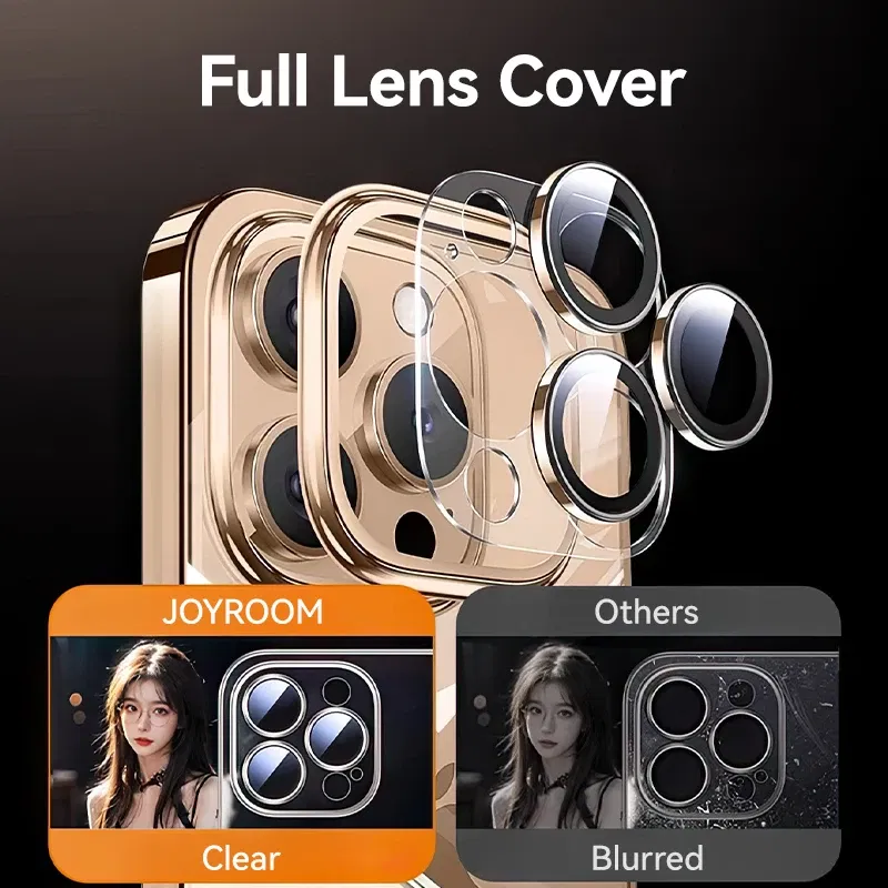 Color: Blue, Material: EVA - Joyroom Case For iPhone 16 15 14 13 Pro Max Transparent Cover For iPhone 16 Pro Max Soft TPU Anti-drop Case With Len Protection