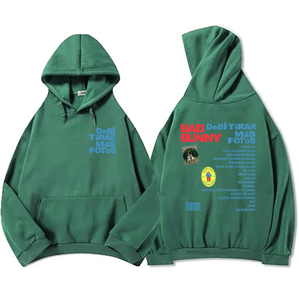 Color: SKY BLUE, Size: XXXL - Unisex Streetwear Bad Bunny DTMF Hoodies 2025 New Album Deb?­ Tirar Más Fotos Printing Sweatshirts Winter Comfortable Male Hoodie