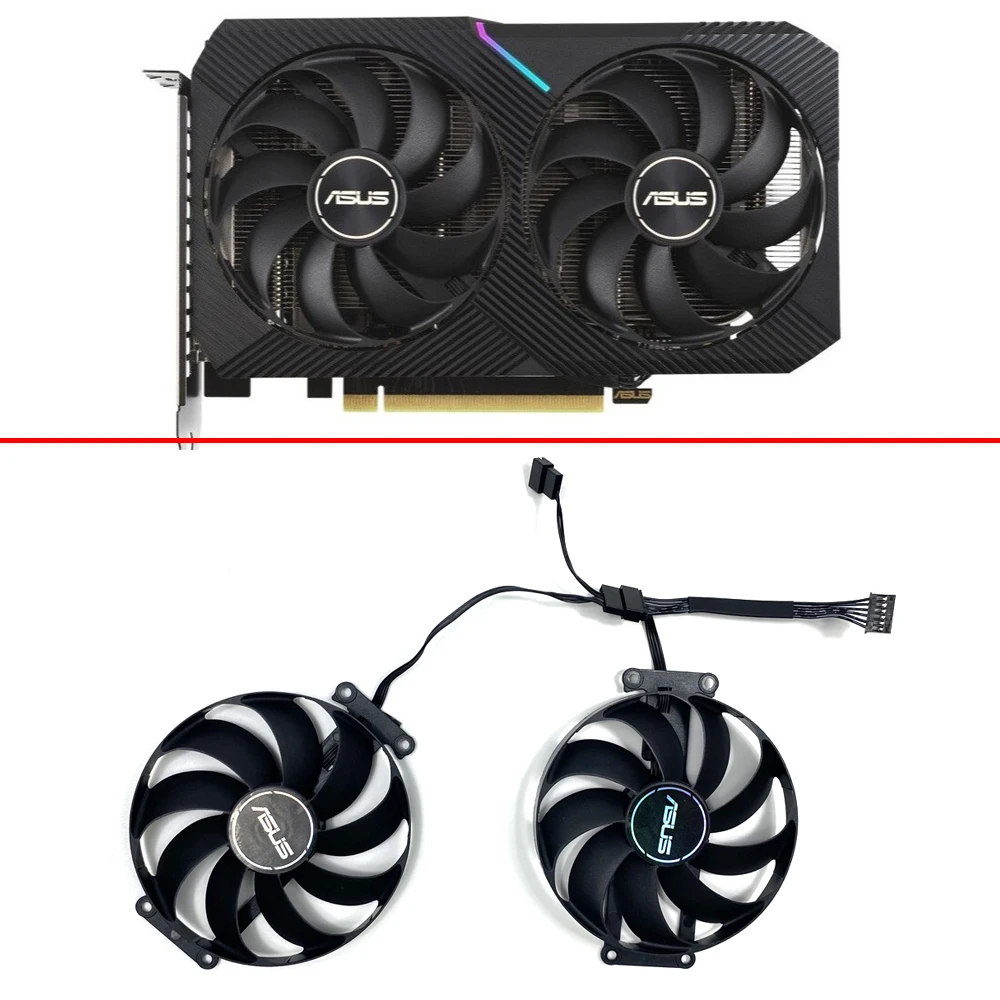 Color: green - 87MM T129215SU DC12V 0.5A RTX3060 RTX3060TI 6Pin Graphics Fan for ASUS DUAL RTX 3060 RTX 3060 TI 8G MINI V2 LHR Graphics Fan