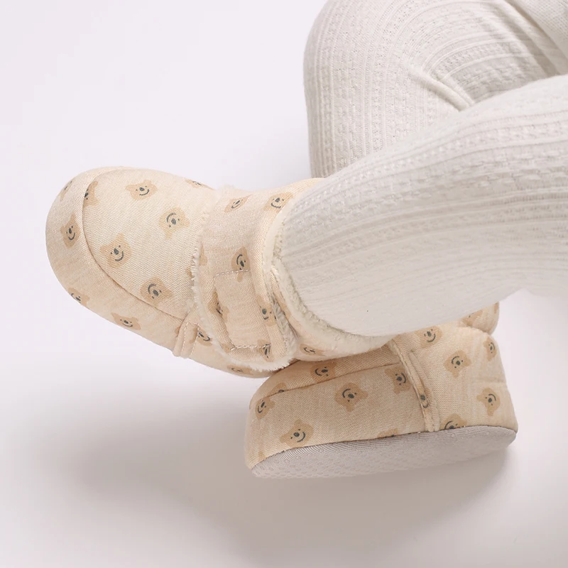 Color: MULTI, Baby Age: 7-12 Months - Winter New Cute Cartoon Baby Booties Boy Girl Boots Cotton Soft-Sole Non-Slip Warm Toddler First Walkers Infant Crib Shoes