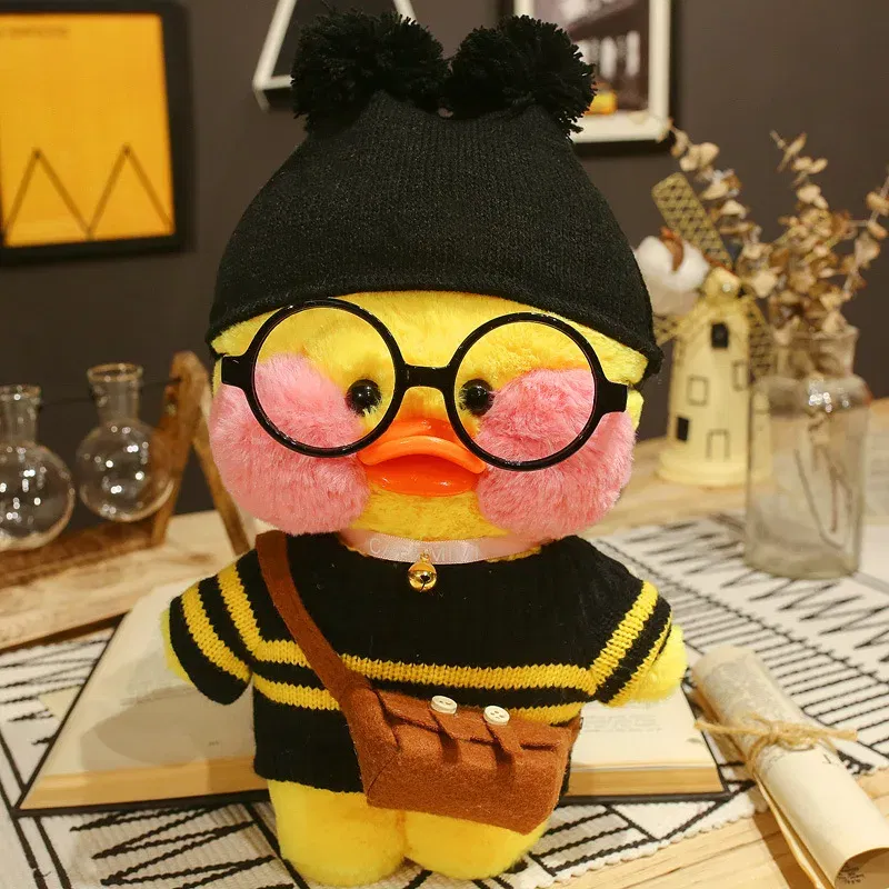 Color: Burgundy, Height: 11cm-30cm - 30cm Cute LaLafanfan Cafe Duck Plush Toy Kawaii LaLafanfan Duck Doll Soft Stuffed Animal Plush Pillow Birthday Gifts for Kids