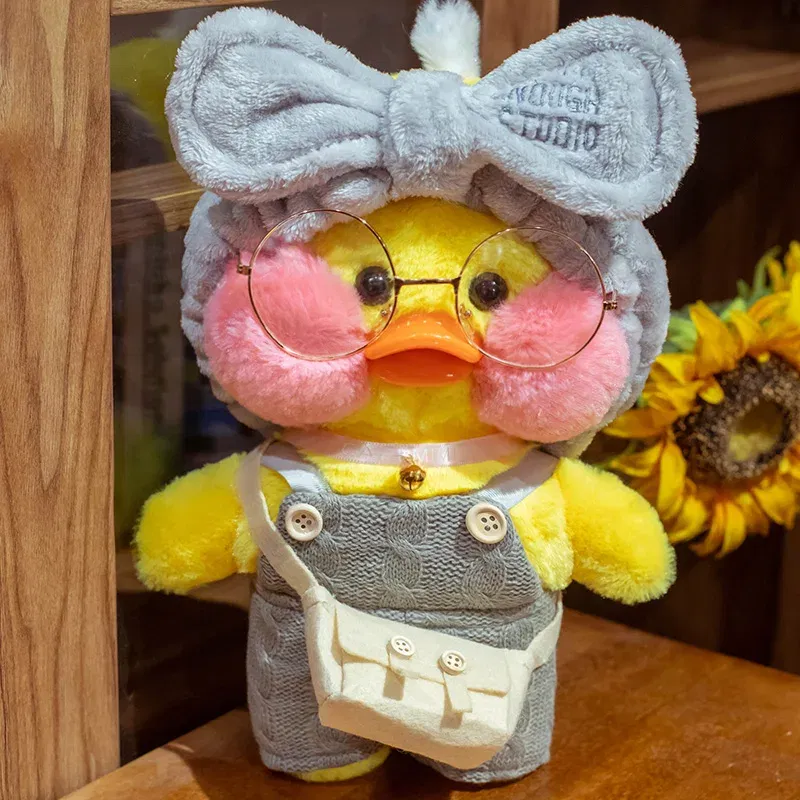 Color: Burgundy, Height: 11cm-30cm - 30cm Cute LaLafanfan Cafe Duck Plush Toy Kawaii LaLafanfan Duck Doll Soft Stuffed Animal Plush Pillow Birthday Gifts for Kids