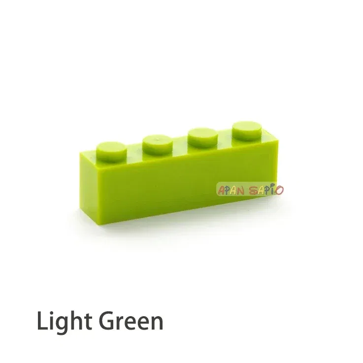 Color: Red - 200pcs 1x4 Dots DIY Building Blocks Thick Figures Bricks Educational Creative Toys for Children Size Compatible With 3010