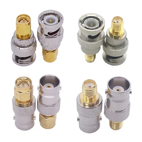 Color: Red - Q9 BNC To SMA Adapter SMA Male Female To BNC Male Female Straight Coaxial RF Connector