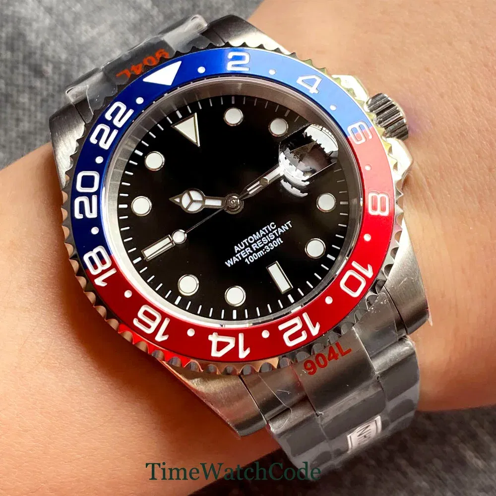 Color: Multicolor, Size: Option 1 - Sterile Men's Watch 40mm Genuine NH35 Automatic Movement 10ATM Water Resist Sapphire Glass Black Dial Date 316L Oyster Bracelet
