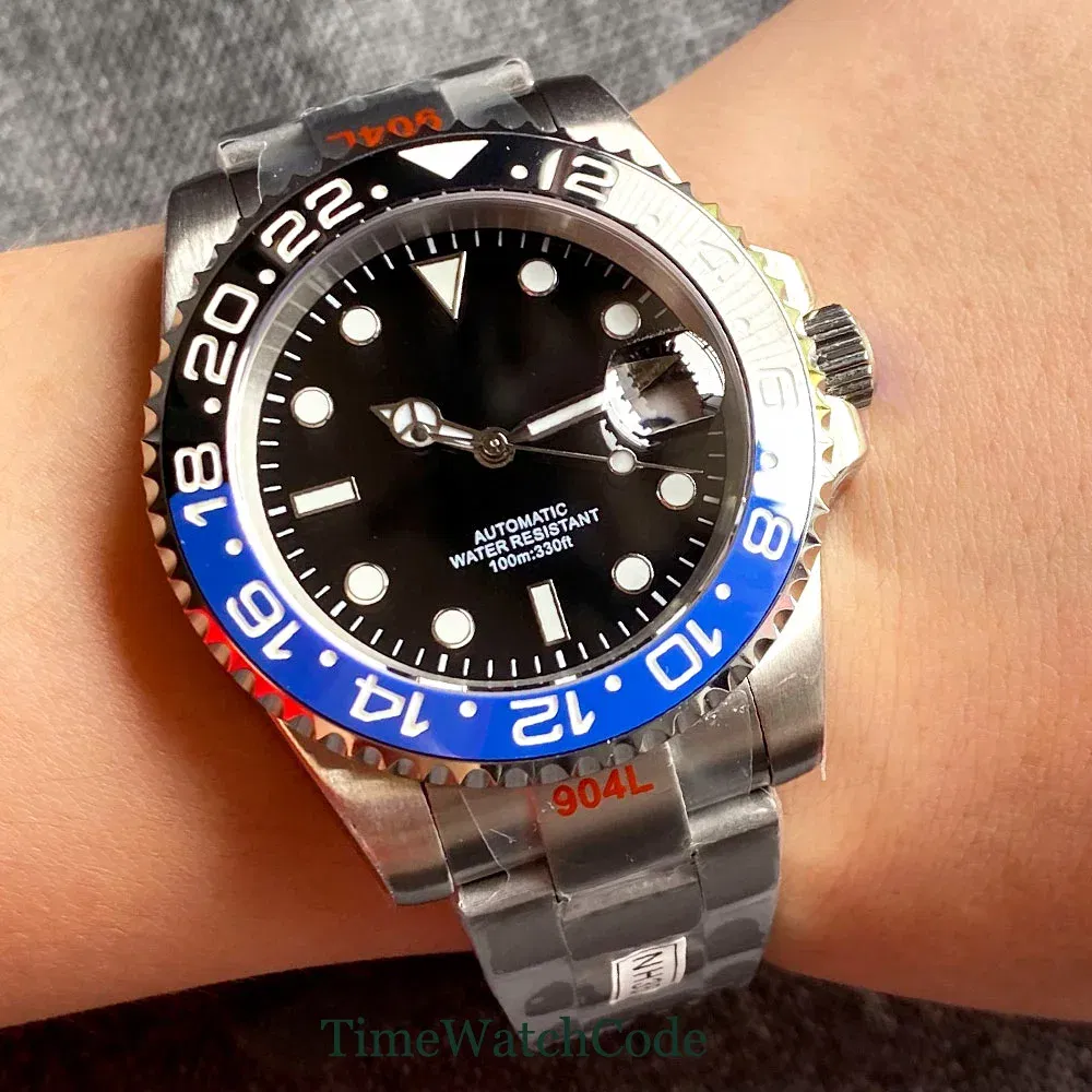 Color: Multicolor, Size: Option 1 - Sterile Men's Watch 40mm Genuine NH35 Automatic Movement 10ATM Water Resist Sapphire Glass Black Dial Date 316L Oyster Bracelet