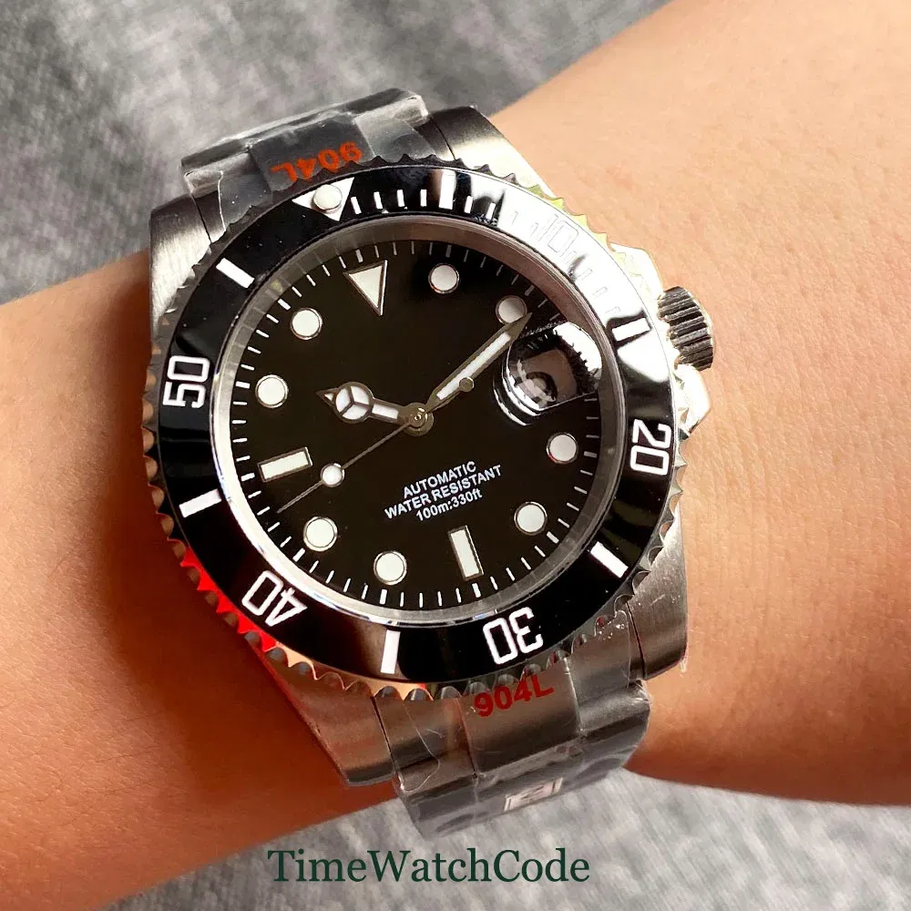 Color: Multicolor, Size: Option 1 - Sterile Men's Watch 40mm Genuine NH35 Automatic Movement 10ATM Water Resist Sapphire Glass Black Dial Date 316L Oyster Bracelet