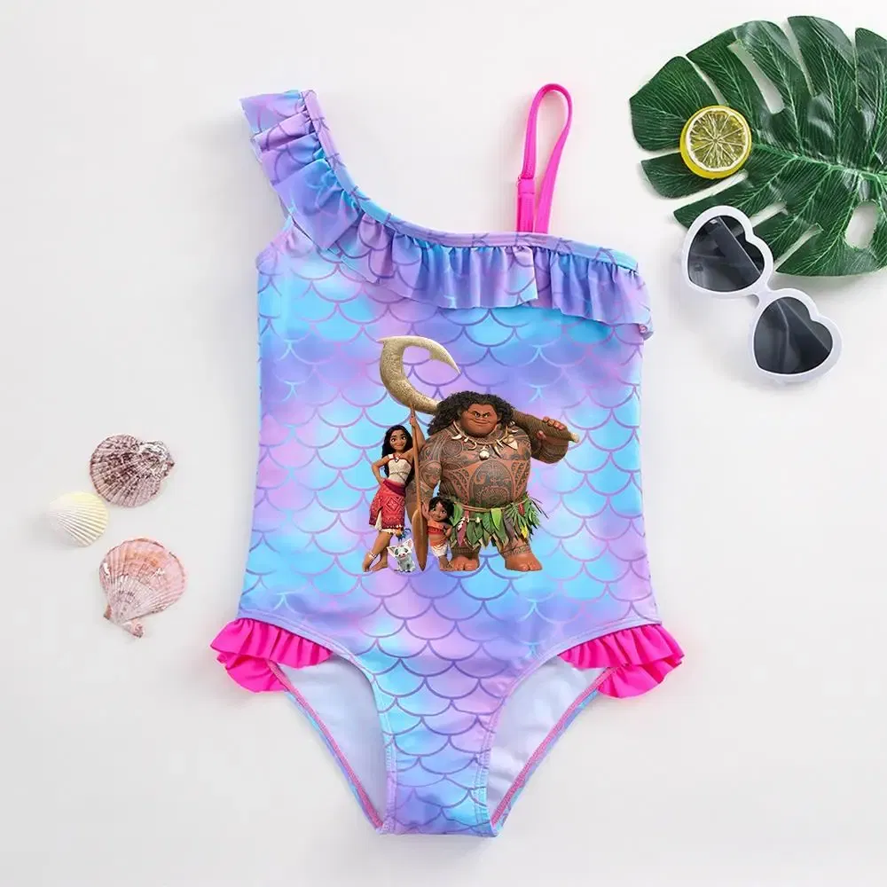 Color: Red, Kid Size: 3M - Moana Baby Girl Mermaid Fish Scale Print Swimsuit One-Piece Swimwear Toddler Bathing Suit Beach Outfit