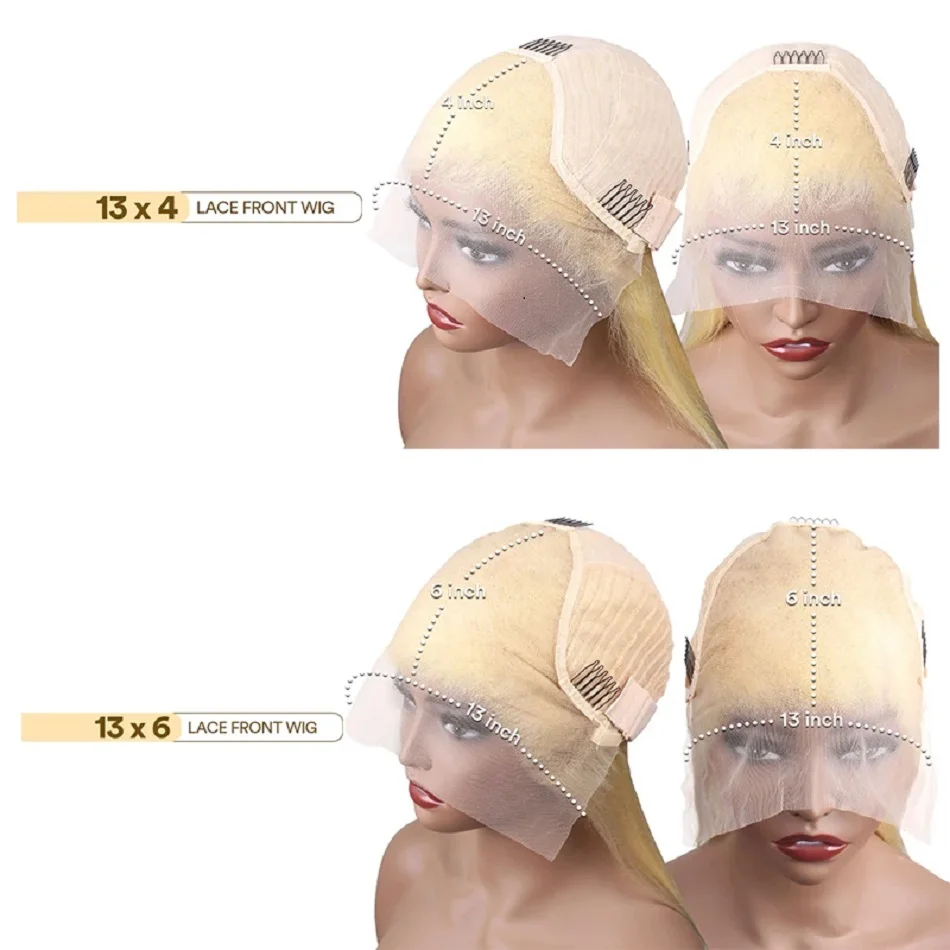Hair Color: #16, Stretched Length: 18inches, Density: 120%, Ships From: CHINA - Blonde 613 HD Lace Frontal Wig 13x6 Body Wave HD Lace Frontal Wig 613 Colored Human Hair Wigs 30 Inch Long Loose Deep Wig Blonde